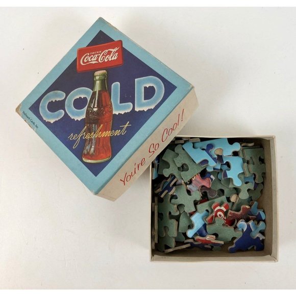 Coca Cola Mini Jigsaw Puzzle Sprinbok Hallmark Cards Over 70 Pieces 1983 - Picture 5 of 8